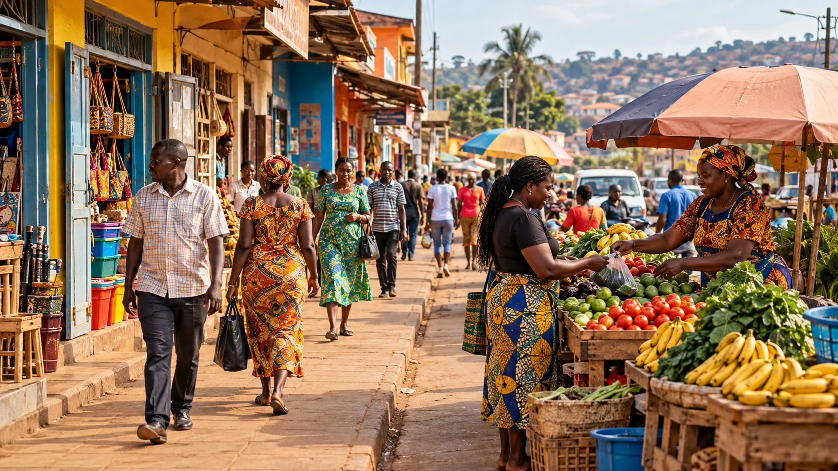 Small businesses on an African street