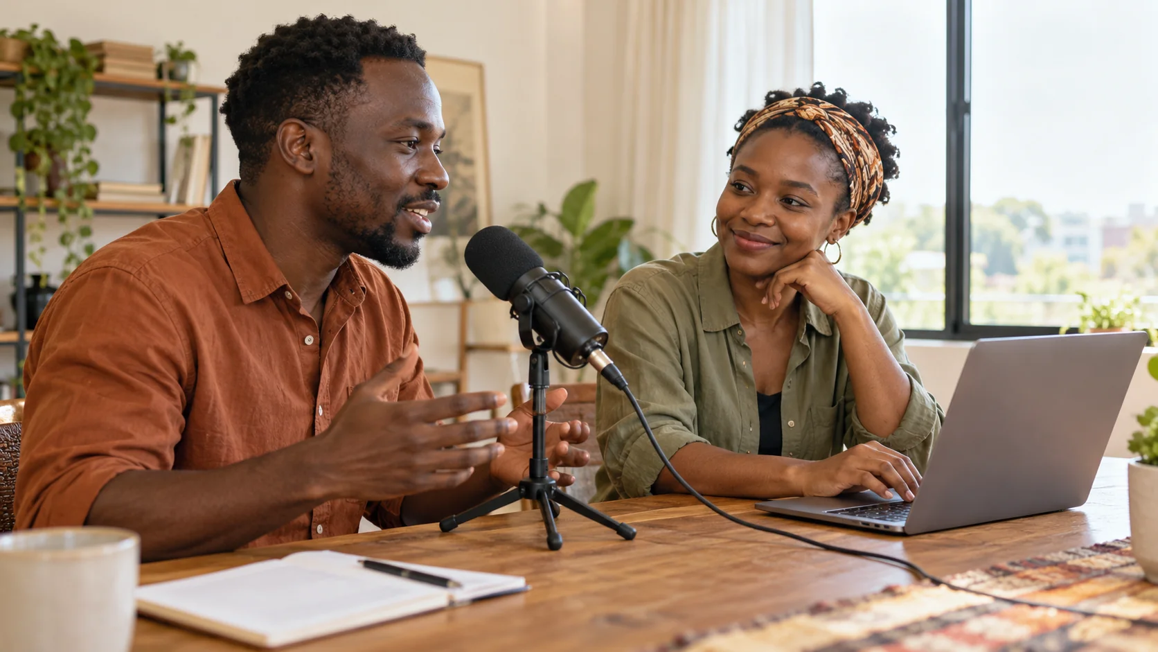 African adults working on voice recording and language content